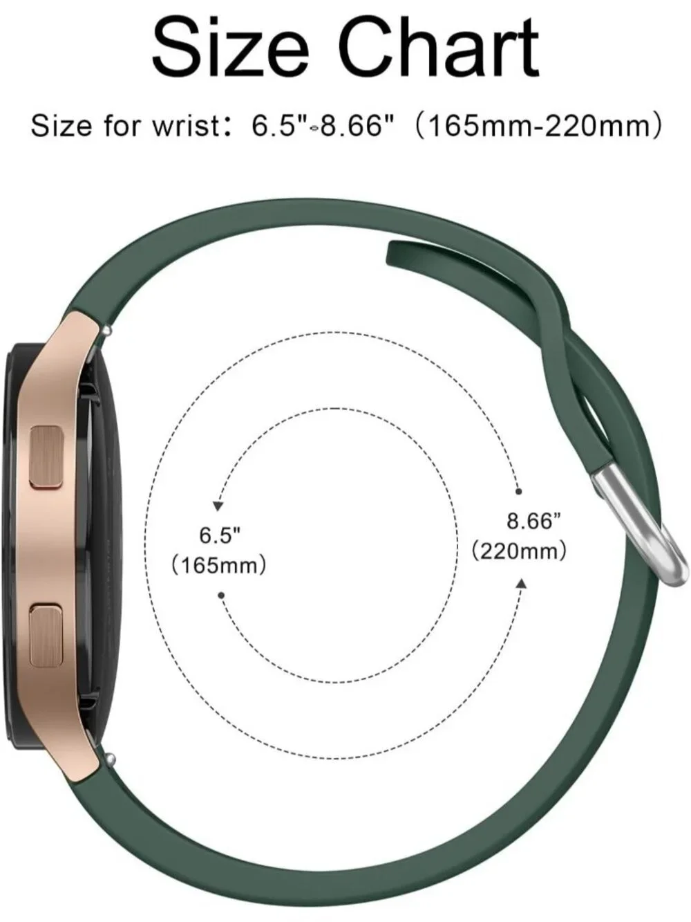 Unisex Dark Green Analog Silicone Replacement Strap Samsung Galaxy Classic Watch